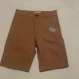 Cargo Brown Shorts Sturdy Fabric Knee-Length